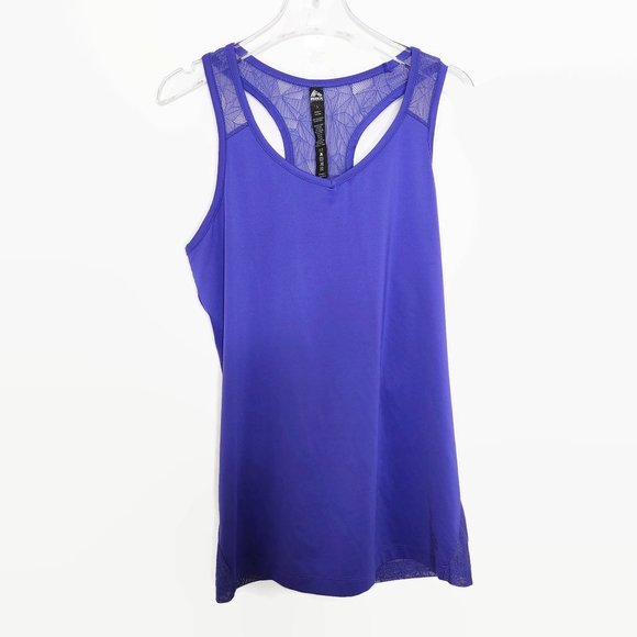 RBX Tops - RBX Racerback Tank Top Small Purple Lace Geometric Back Gym